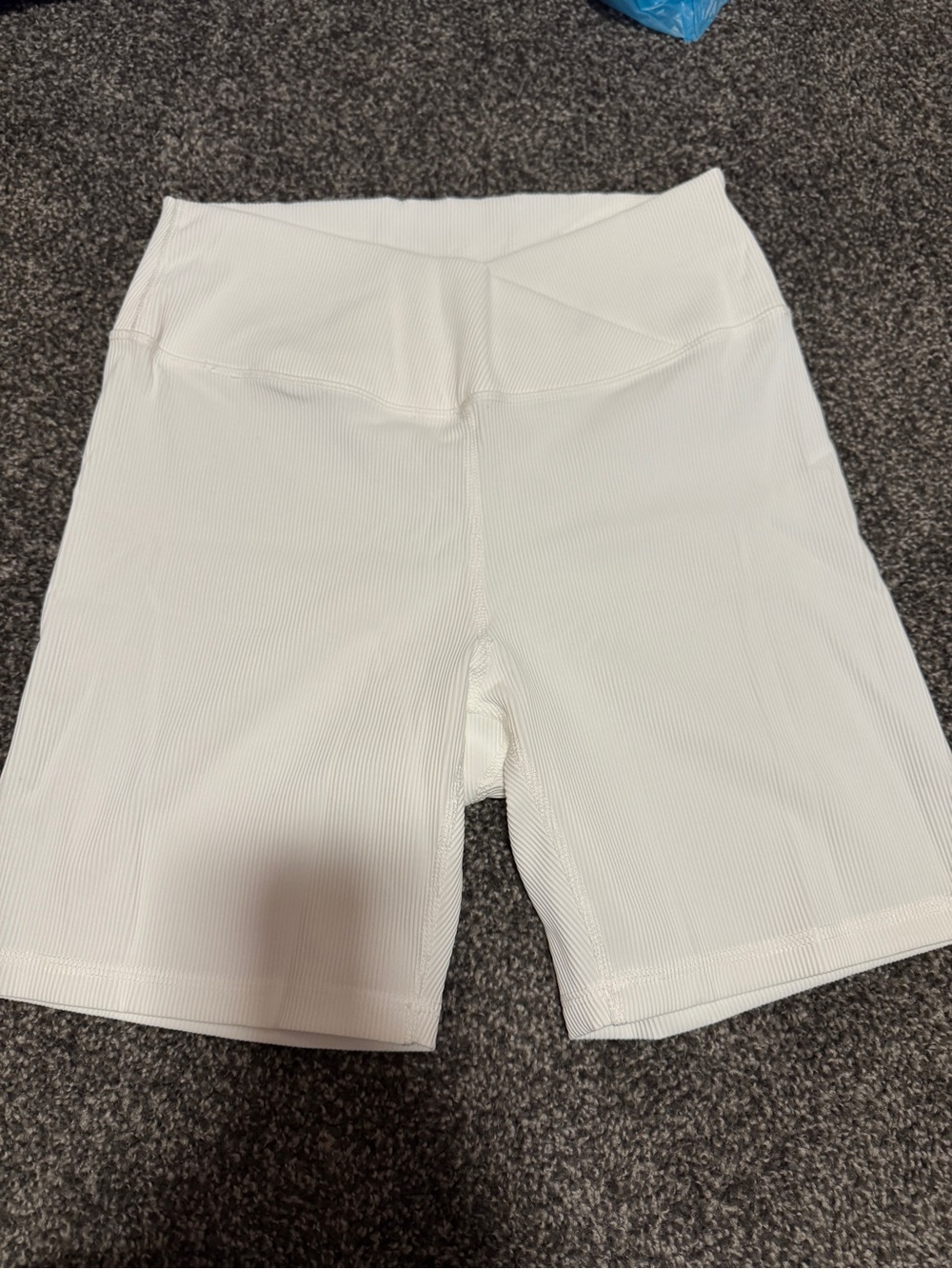 Talulah Women's White Ribbed High-Waist Bike Shorts